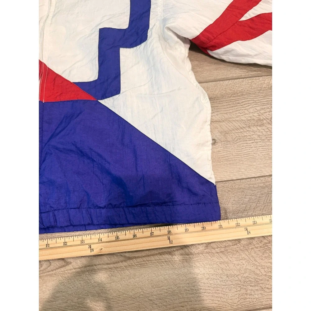 Vintage Head Windbreaker Jacket Red White Blue Star Colorblock Mens Large 90s